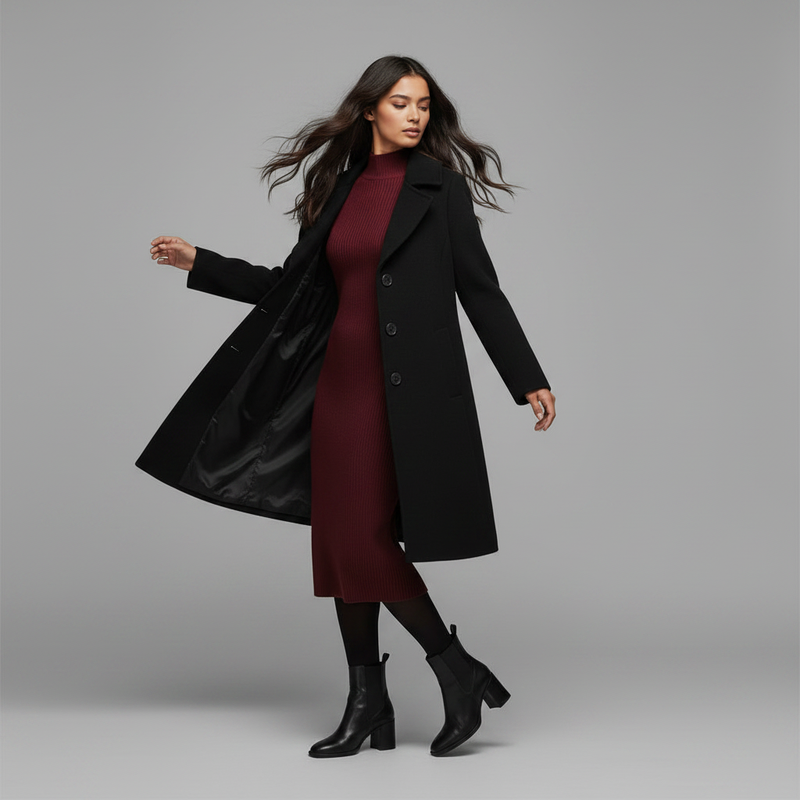 Elegant Women's Wool Coat | Stylish Trench Outerwear