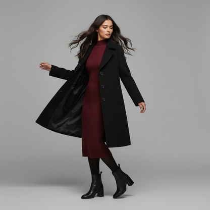 Elegant Women's Wool Coat | Stylish Trench Outerwear