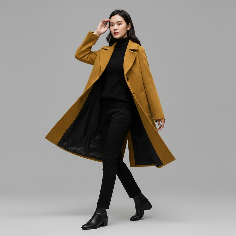 Elegant Women's Wool Coat | Stylish Trench Outerwear