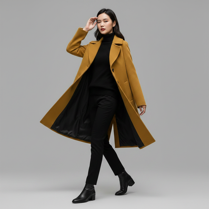 Elegant Women's Wool Coat | Stylish Trench Outerwear